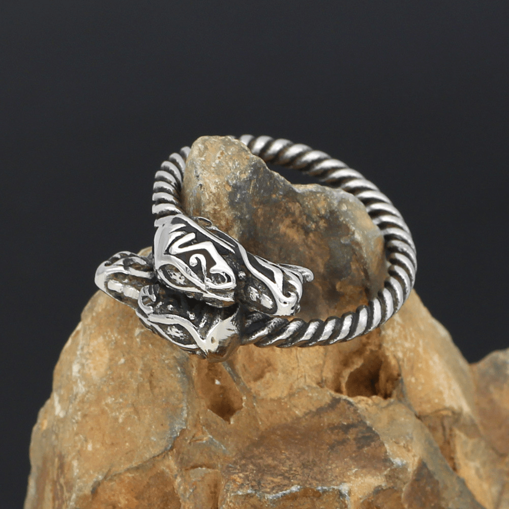 Vintage Dragon Stainless Steel Viking Ring