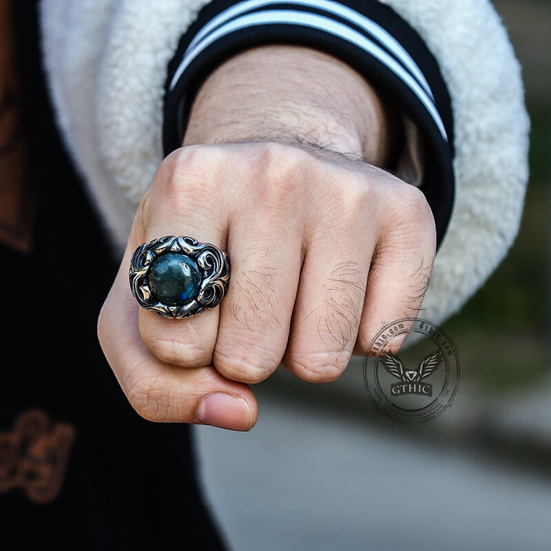 Gothic Moonstone Stainless Steel Ring