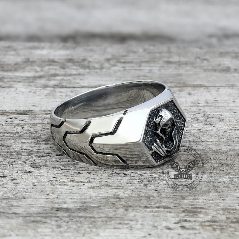 Grim Reaper Skull Stainless Steel Men’s Ring