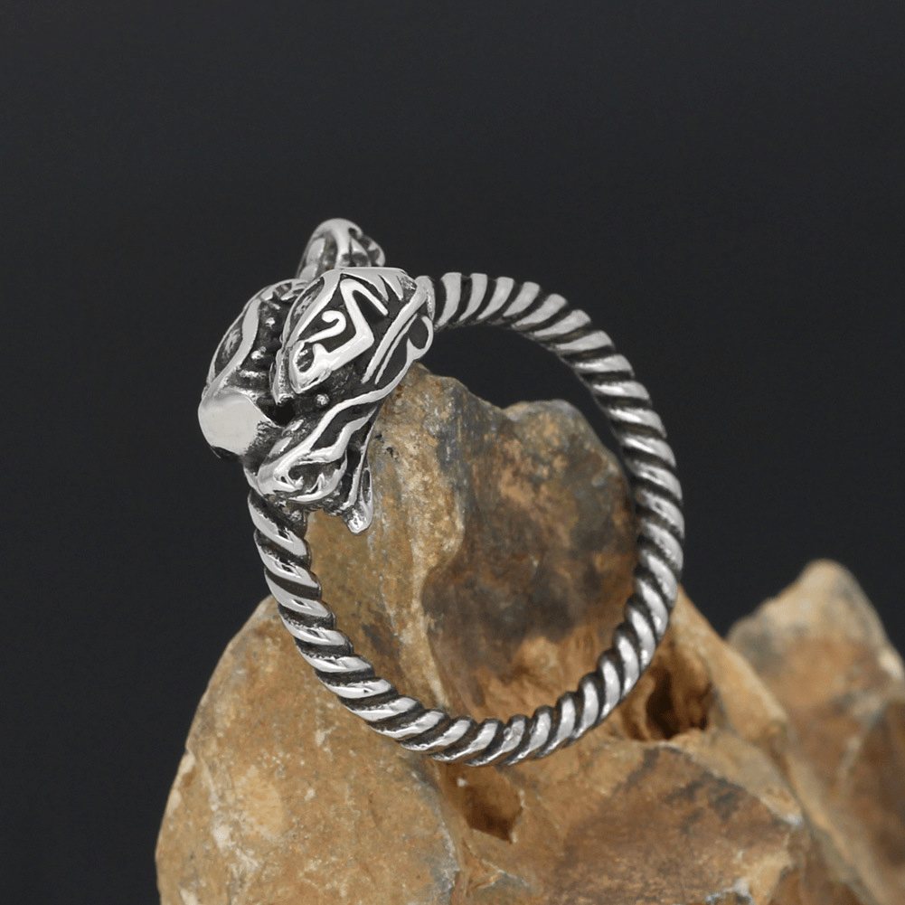 Vintage Dragon Stainless Steel Viking Ring