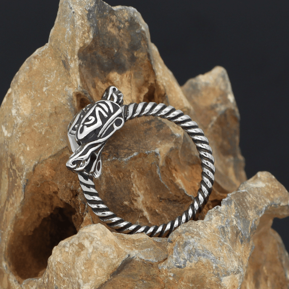 Vintage Dragon Stainless Steel Viking Ring
