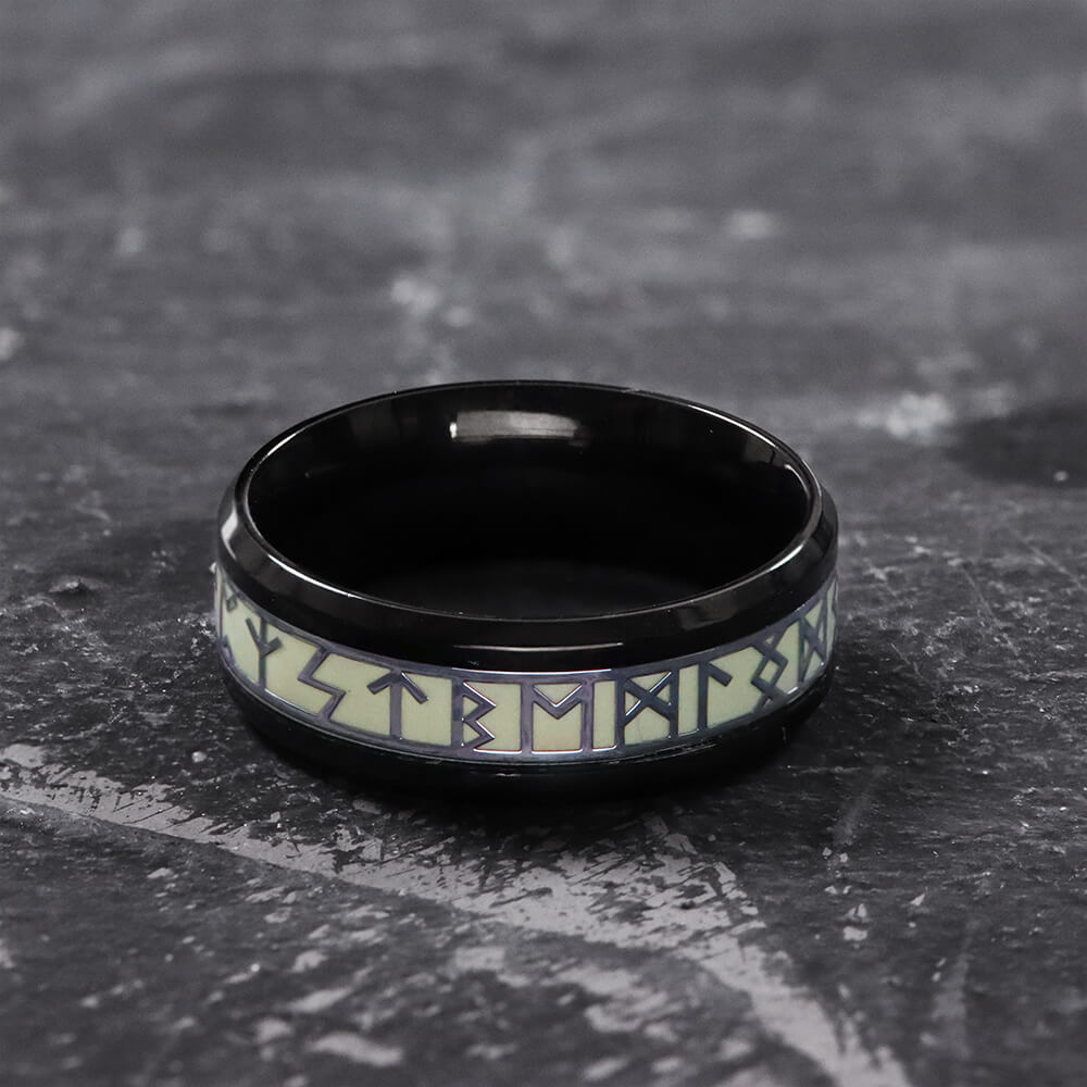 Luminous Runes Stainless Steel Ring