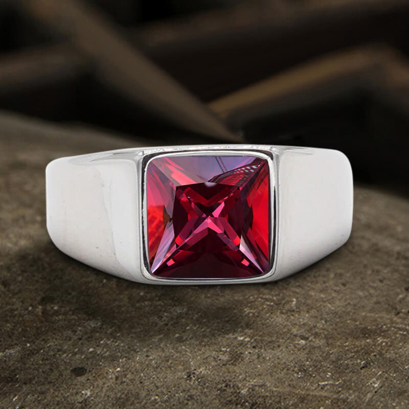 Minimalist Birthstone Stainless Steel Ring