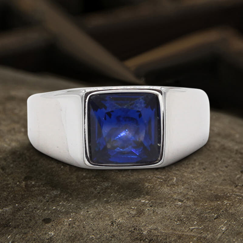 Minimalist Birthstone Stainless Steel Ring