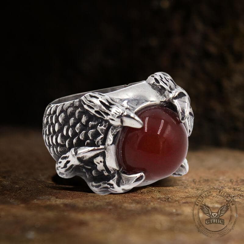 Ruby Claw Stainless Steel Ring