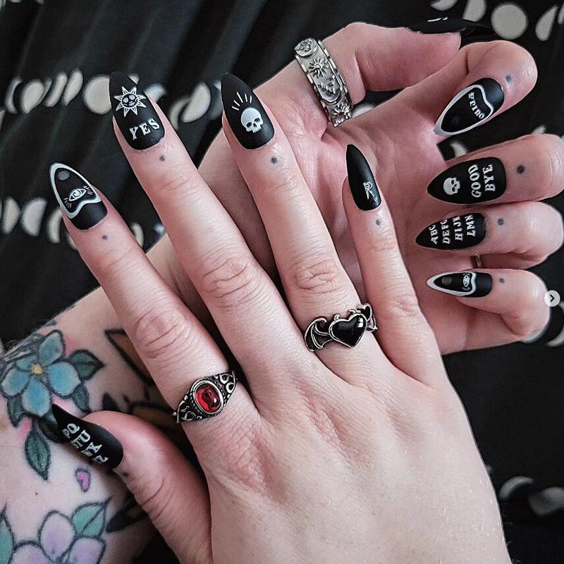 Vintage Pattern Stainless Steel Gemstone Ring